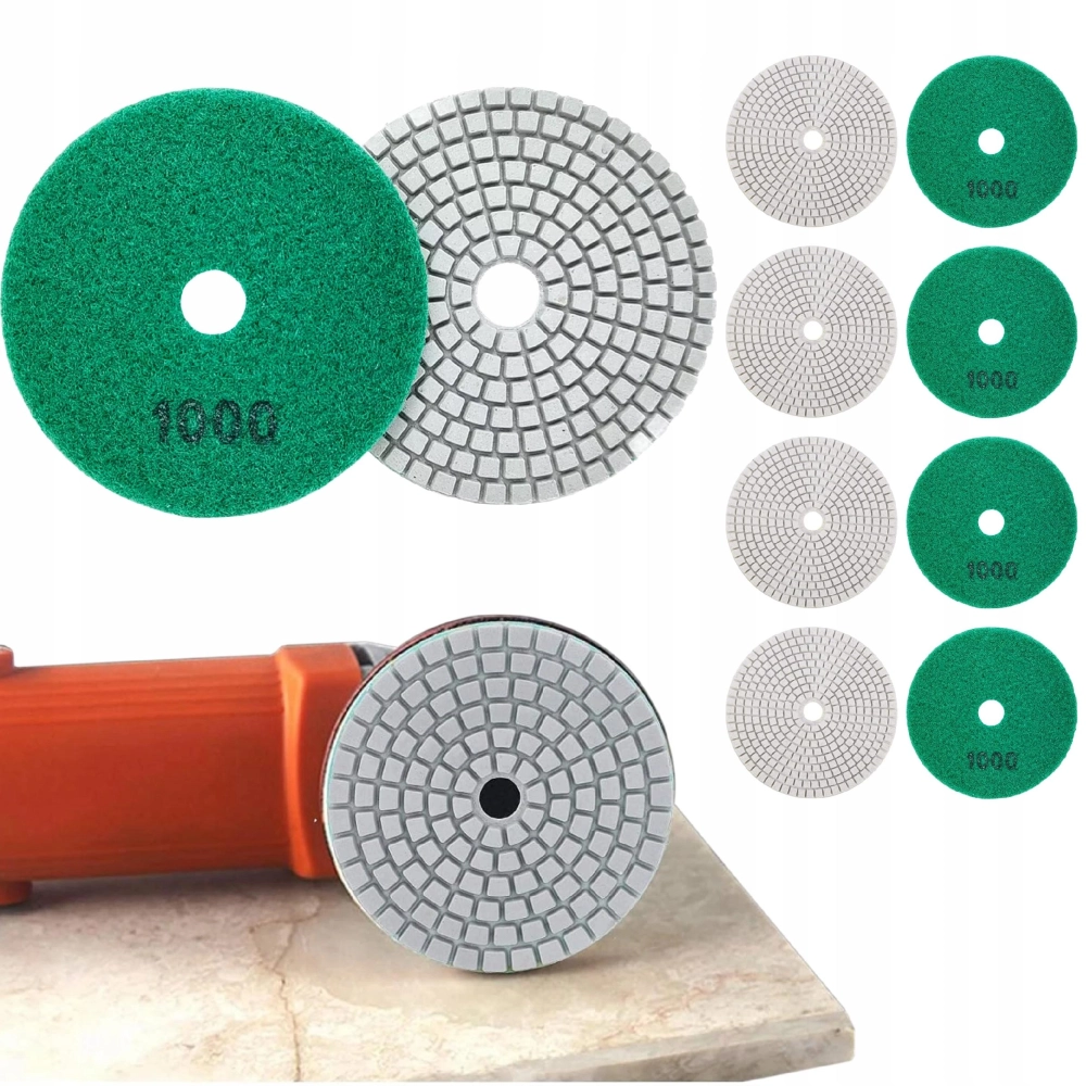 10X TARCZA DIAMENTOWA POLERSKA 80MM DO SZLIFOWANIA PŁYTEK NA RZEP 1000
