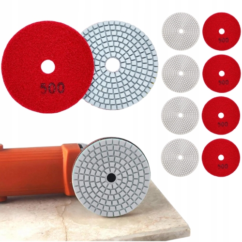 10X TARCZA DIAMENTOWA POLERSKA 80MM DO SZLIFOWANIA GRESU PŁYTEK NA RZEP 500