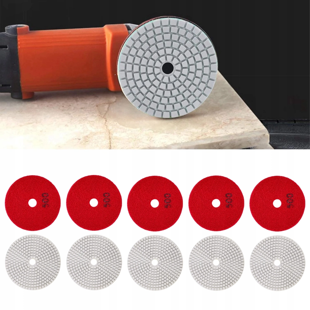 10X TARCZA DIAMENTOWA POLERSKA 80MM DO SZLIFOWANIA GRESU PŁYTEK NA RZEP 500