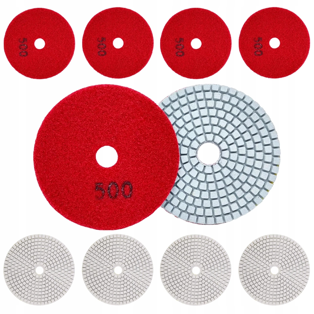 10X TARCZA DIAMENTOWA POLERSKA 80MM DO SZLIFOWANIA GRESU PŁYTEK NA RZEP 500