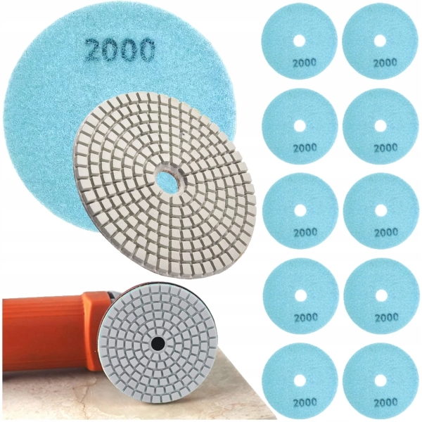 10X TARCZA DIAMENTOWA POLERSKA 80MM DO SZLIFOWANIA PŁYTEK NA RZEP 2000