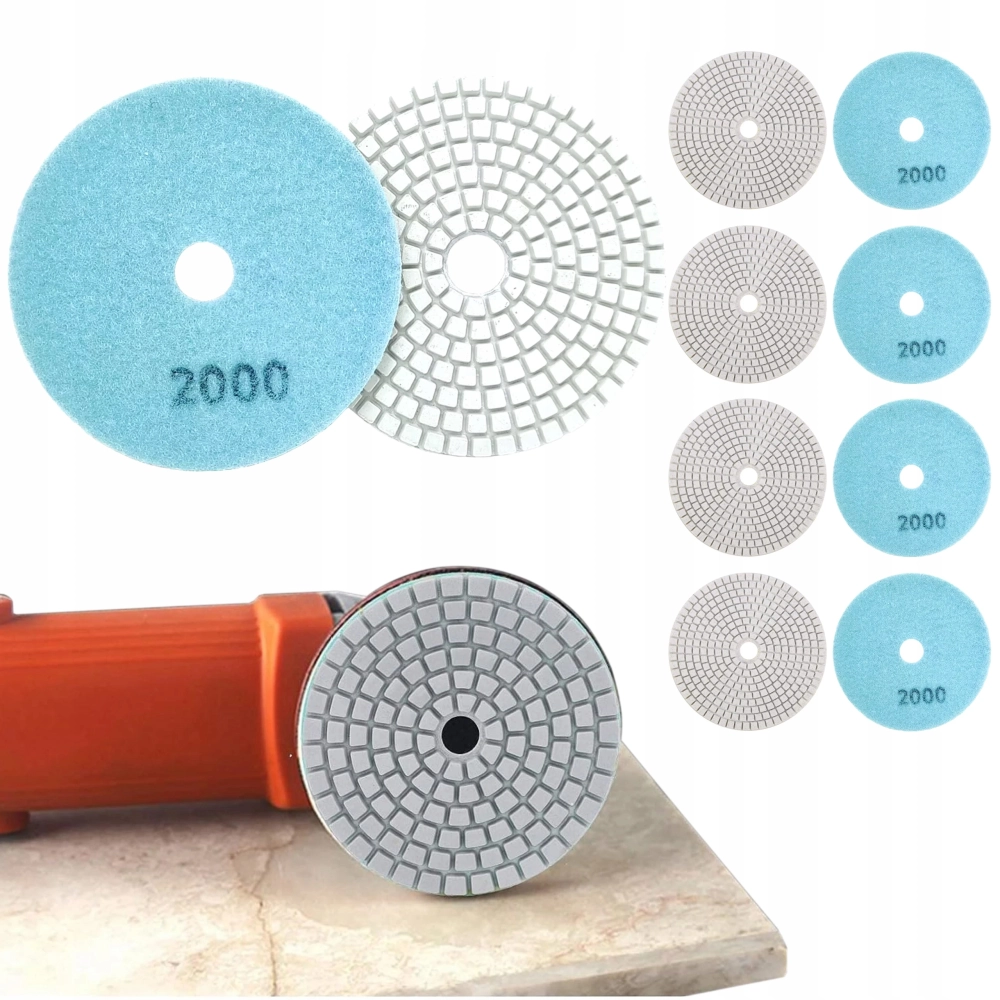 10X TARCZA DIAMENTOWA POLERSKA 80MM DO SZLIFOWANIA PŁYTEK NA RZEP 2000