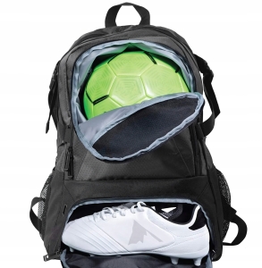 PLECAK TRENINGOWY PIŁKARSKI TORBA SPORTOWA Z MIEJSCEM NA PIŁKĘ BUTY CZARNY