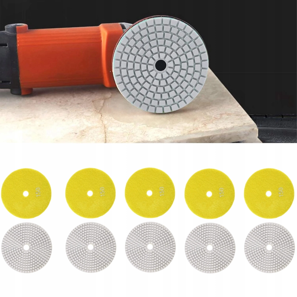 10X TARCZA DIAMENTOWA POLERSKA 80MM DO SZLIFOWANIA GRESU PŁYTEK NA RZEP 150