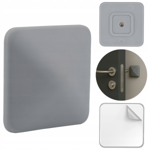 ODBOJNIK OGRANICZNIK ŚCIENNY OCHRONNY PRZYKLEJANY KWADRATOWY 50X50 MM SZARY