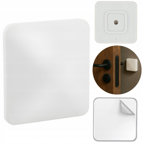 ODBOJNIK SAMOPRZYLEPNY OGRANICZNIK DRZWIOWY ŚCIENNY 50X50 MM BIAŁY CIEPŁY