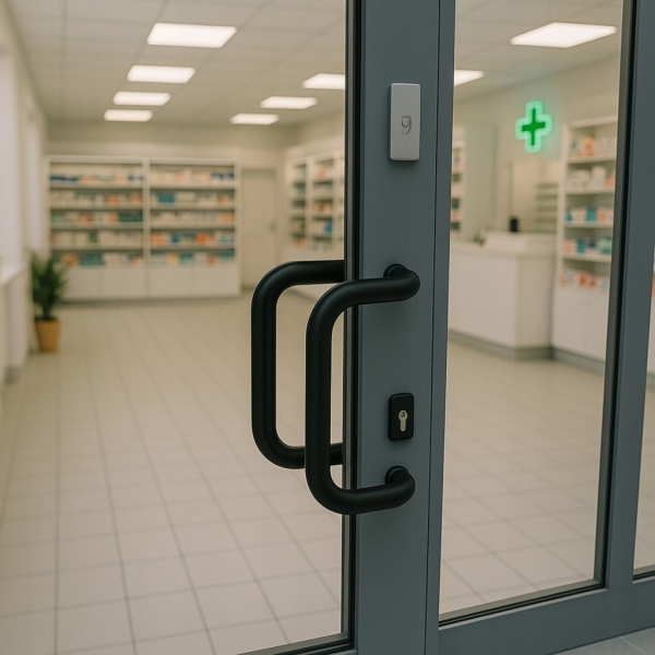 POCHWYT CZARNY UCHWYT M2 DO DRZWI PODWÓJNY ANTABA DRZWIOWA 300 ALUMINIOWY