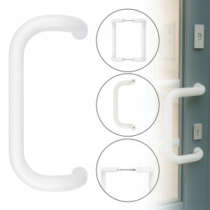POCHWYT BIAŁY UCHWYT M2 DO DRZWI PODWÓJNY ANTABA DRZWIOWA 300 ALUMINIOWY