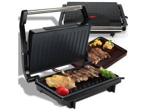 GRILL ELEKTRYCZNY BEZTŁUSZCZOWY OPIEKACZ SKŁADANY TOSTER KONTAKTOWY 750W