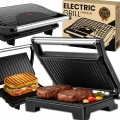 GRILL ELEKTRYCZNY BEZTŁUSZCZOWY OPIEKACZ SKŁADANY TOSTER KONTAKTOWY 750W