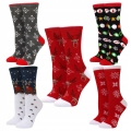 SKARPETY ŚWIĄTECZNE BAWEŁNIANE SKARPETKI NA ŚWIĘTA UNISEX 5 PAR ROZM 37-43