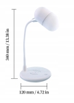 LAMPKA NOCNA SZKOLNA BIURKOWA INDUKCYJNA ŁADOWARKA GŁOŚNIK BLUETOOTH BIAŁA