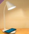 LAMPKA LED BIUROWA SZKOLNA REGULOWANA Z ŁADOWARKĄ INDUKCYJNĄ QI USB BIAŁA