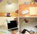 LAMPKA LED BIUROWA SZKOLNA REGULOWANA Z ŁADOWARKĄ INDUKCYJNĄ QI USB BIAŁA