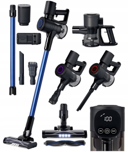 ODKURZACZ PIONOWY RĘCZNY 3W1 BEZPRZEWODOWY BEZWORKOWY PODŚWIETLANIE LED