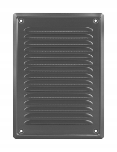 KRATKA WENTYLACYJNA METALOWA PRZYKRĘCANA MALOWANA Z SIATKĄ 20X30 CM SZARA