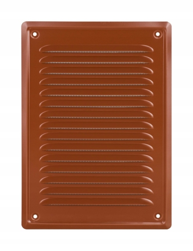 KRATKA WENTYLACYJNA 20X30 METALOWA PRZYKRĘCANA Z SIATKĄ OCHRONNĄ CEGLASTA