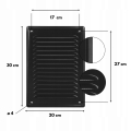 KRATKA WENTYLACYJNA METALOWA WENTYLACJA Z SIATKĄ PRZYKRĘCANA 20X30 CZARNA