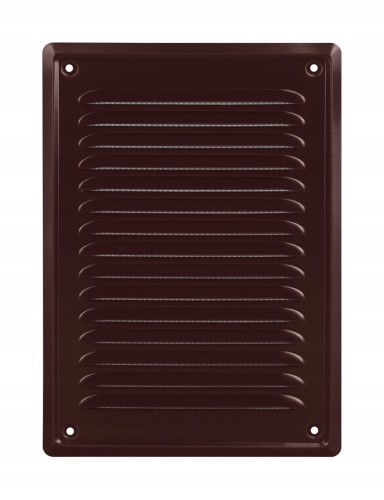 KRATKA WENTYLACYJNA Z SIATKĄ PRZYKRĘCANA 20X30 CM WENTYLACJA METAL BRĄZOWA