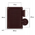 KRATKA WENTYLACYJNA Z SIATKĄ PRZYKRĘCANA 20X30 CM WENTYLACJA METAL BRĄZOWA