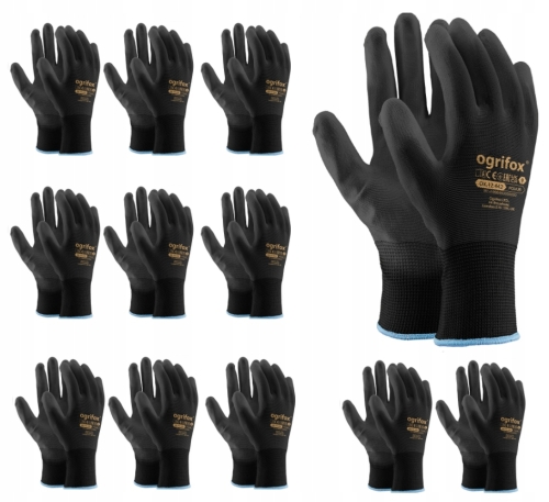 RĘKAWICZKI RĘKAWICE OCHRONNE POLIUR 12 PAR 9 L