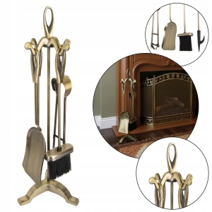 ZESTAW DO KOMINKA PALENISKA PRZYBORNIK KOMINKOWY STALOWE NARZĘDZIA 5 SZTUK