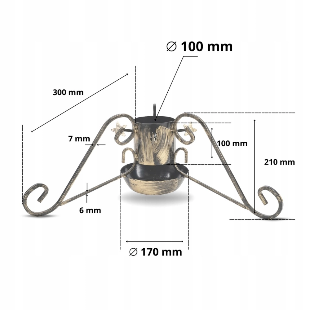 STOJAK CHOINKOWY Z MISĄ DUŻY 100 mm ZBIORNIK DONICA POD CHOINKĘ DRZEWKO