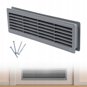 KRATKA WENTYLACYJNA DRZWIOWA WC DO DRZWI SZAFY SZARY ŁAZIENKOWA 43 cm