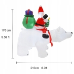MIKOŁAJ DMUCHANY LED DEKORACJA ŚWIĄTECZNA PODŚWIETLANA MISIU XXL 210 CM