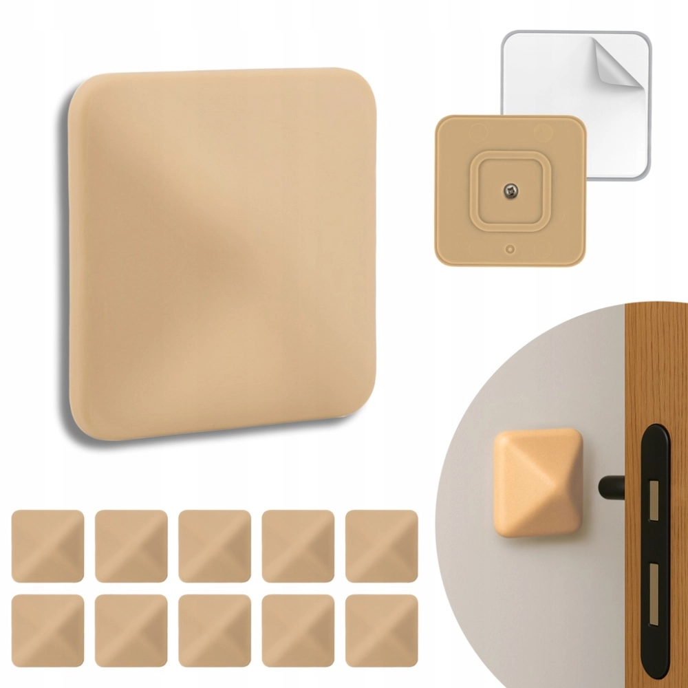 ODBOJNIK SAMOPRZYLEPNY 5X5 ŚCIENNY NAKLEJANY 50X50 MM BEŻOWY KOMPLET 10 SZT