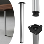 NOGA MEBLOWA FI 60 MM DO STOŁÓW MEBLI BLATÓW H 710 OKRĄGŁA STAL ALUMINIUM