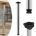 NOGA MEBLOWA FI 60 DO STOŁU BLATU METAL NÓŻKA DO MEBLI H 710 MM 1 SZT CHROM