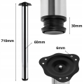 NOGA MEBLOWA FI 60 DO STOŁU BLATU METAL NÓŻKA DO MEBLI H 710 MM 1 SZT CHROM