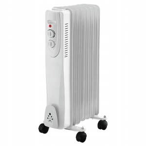 GRZEJNIK OLEJOWY ELEKTRYCZNY ENERGOOSZCZĘDNY TERMOSTAT 1500W 7ŻEBROWY DUŻY