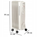 GRZEJNIK OLEJOWY ELEKTRYCZNY ENERGOOSZCZĘDNY TERMOSTAT 1500W 7ŻEBROWY DUŻY