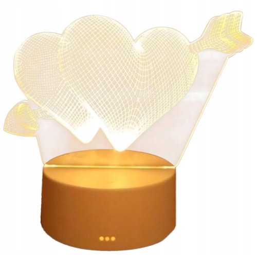 LAMPKA NOCNA LOVE SERCA 3D ILLUSION DO SYPIALNI DLA DZIECI PREZENT USB