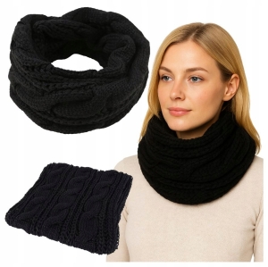 6x KOMIN DAMSKI SZALIK SZAL TUBA CIEPŁY ZIMA DUŻY NA ZIMĘ MODNY CZARNY