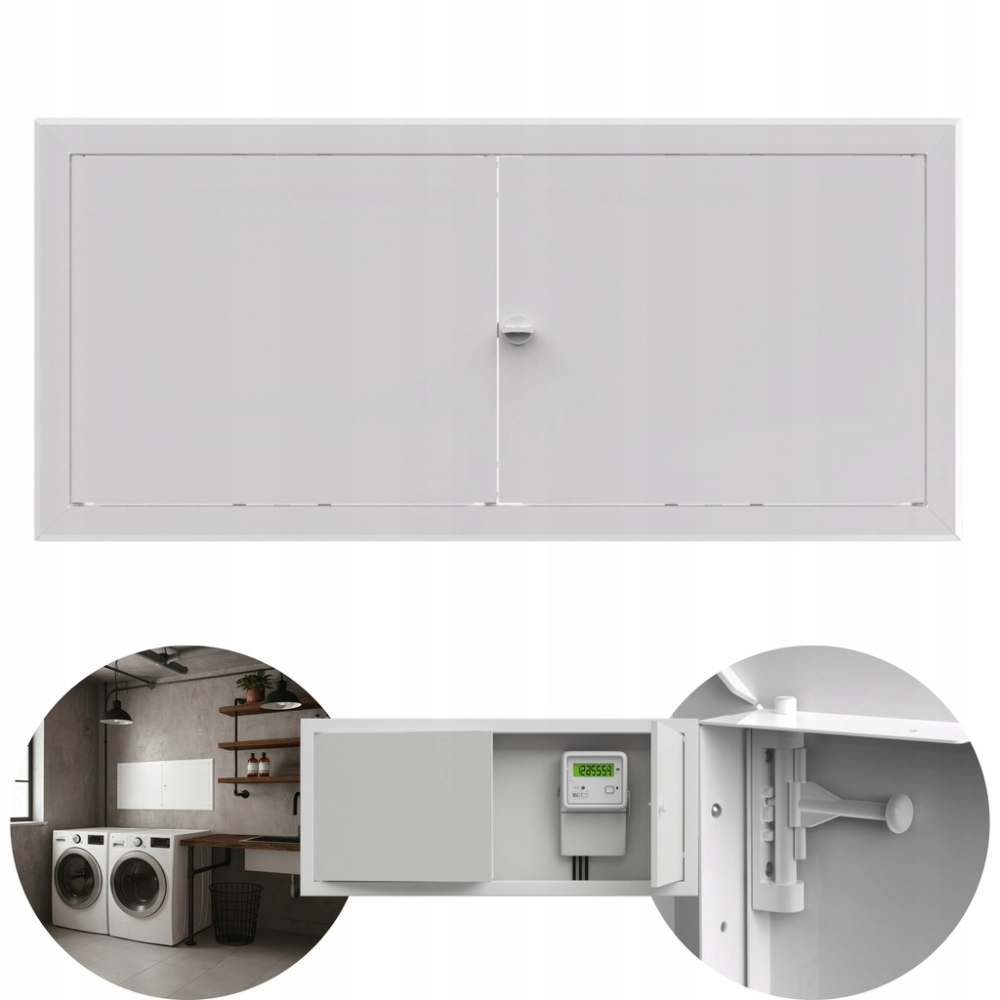 DRZWICZKI REWIZYJNE REWIZJA OSŁONA INSTALACJI KLAPA 120X30 CM METAL BIAŁE