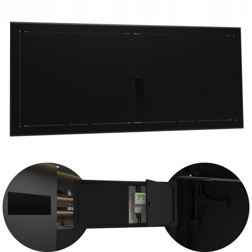 DRZWICZKI REWIZYJNE REWIZJA OSŁONA KLAPA 120X30 CM METALOWE CZARNE