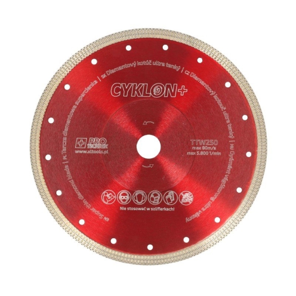 TARCZA DIAMENTOWA SUPERCIENKA 250x10x2.0 25.4 GRES