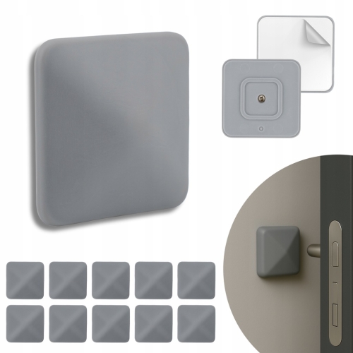 ODBOJNIK ŚCIENNY OCHRONNY PRZYKLEJANY KWADRATOWY 50X50 MM SZARY 10 SZT