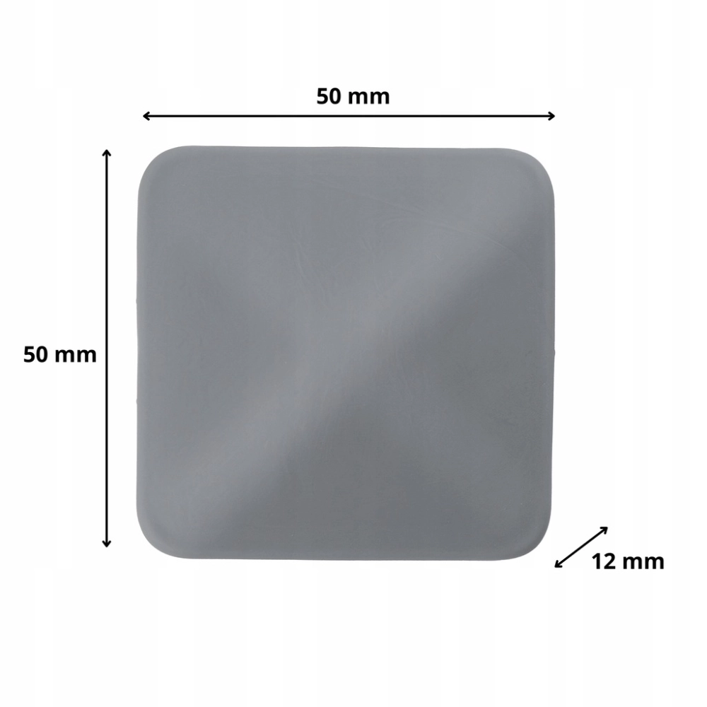 ODBOJNIK ŚCIENNY OCHRONNY PRZYKLEJANY KWADRATOWY 50X50 MM SZARY 10 SZT