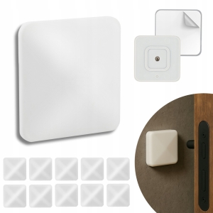 ODBOJNIK SAMOPRZYLEPNY OGRANICZNIK DRZWIOWY 50X50 MM BIAŁY CIEPŁY 10 SZTUK