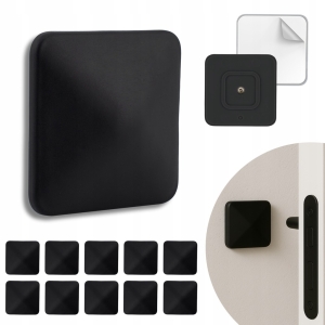 ZESTAW 10 ODBOJNIKÓW DRZWIOWYCH KWADRATOWY SAMOPRZYLEPNY 50X50 MM CZARNY