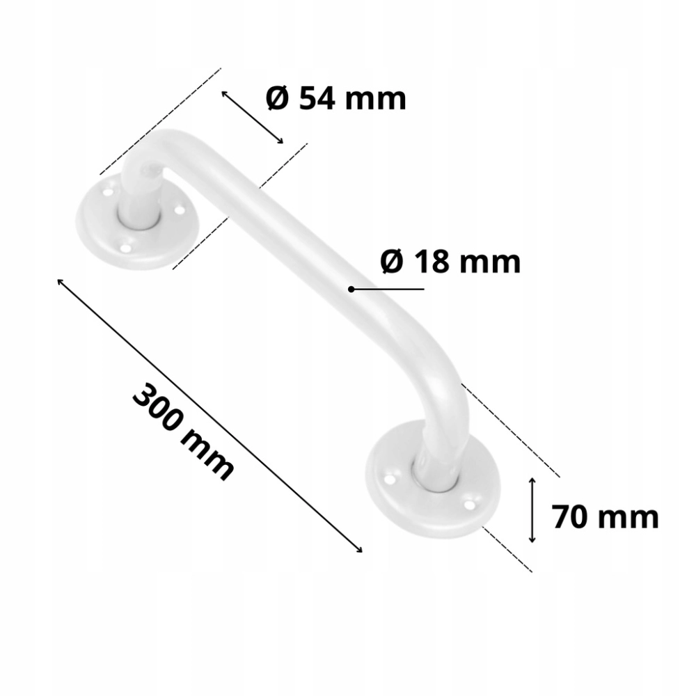 ANTABA DO DRZWI POCHWYT DRZWIOWY BRAM UCHWYT FURTEK 300 MM BIAŁA 30 CM