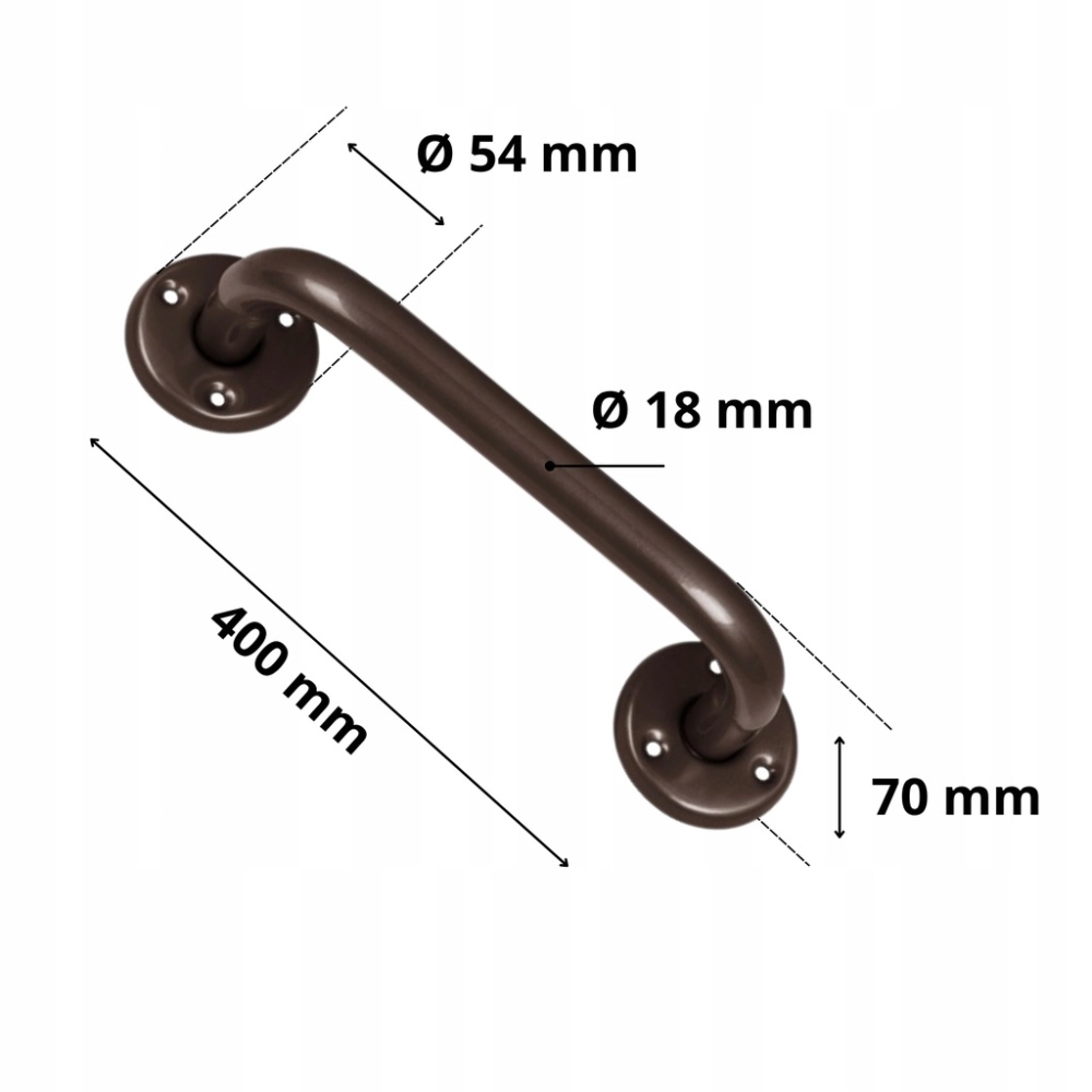 ANTABA DO DRZWI 400 MM POCHWYT DRZWIOWY BRAMOWY UCHWYT FURTEK 40 CM BRĄZOWY