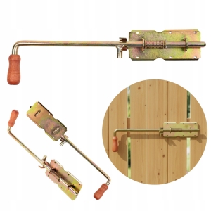 ZASUWA SPRĘŻYNOWA 480 MM ZABEZPIECZENIE DO DRZWI BRAM SKRZYŃ OCYNK ŻÓŁTY