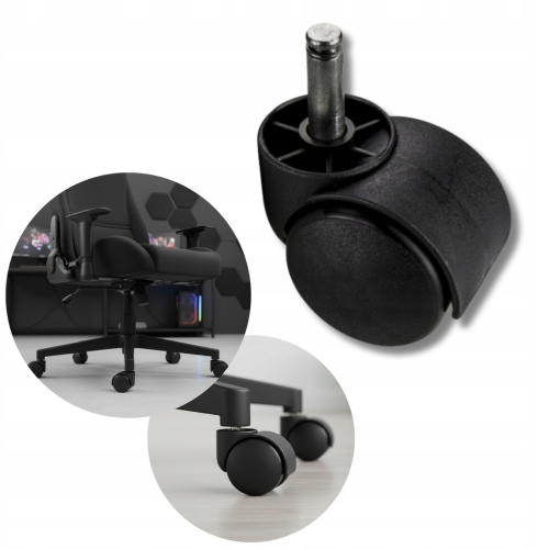 KÓŁKO MEBLOWE OBROTOWE Z BOLCEM FI 50 MM DO KRZESEŁ BIUROWYCH STOLIKÓW