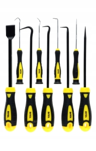 ZESTAW 9 HACZYKÓW Z RĘKOJEŚCIĄ DŁUGICH HAKI + ŁAPKA