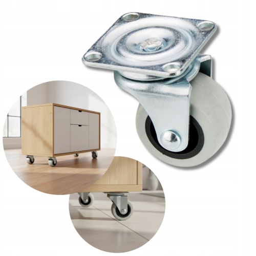 KÓŁKO MEBLOWE ŁOŻYSKOWE KULKOWE GUMOWANE OBROTOWE FI 30 MM 300N METAL GUMA